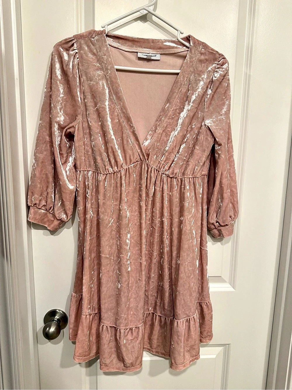 motherhood. Pink velvet Mini Dress Size Small Like New
